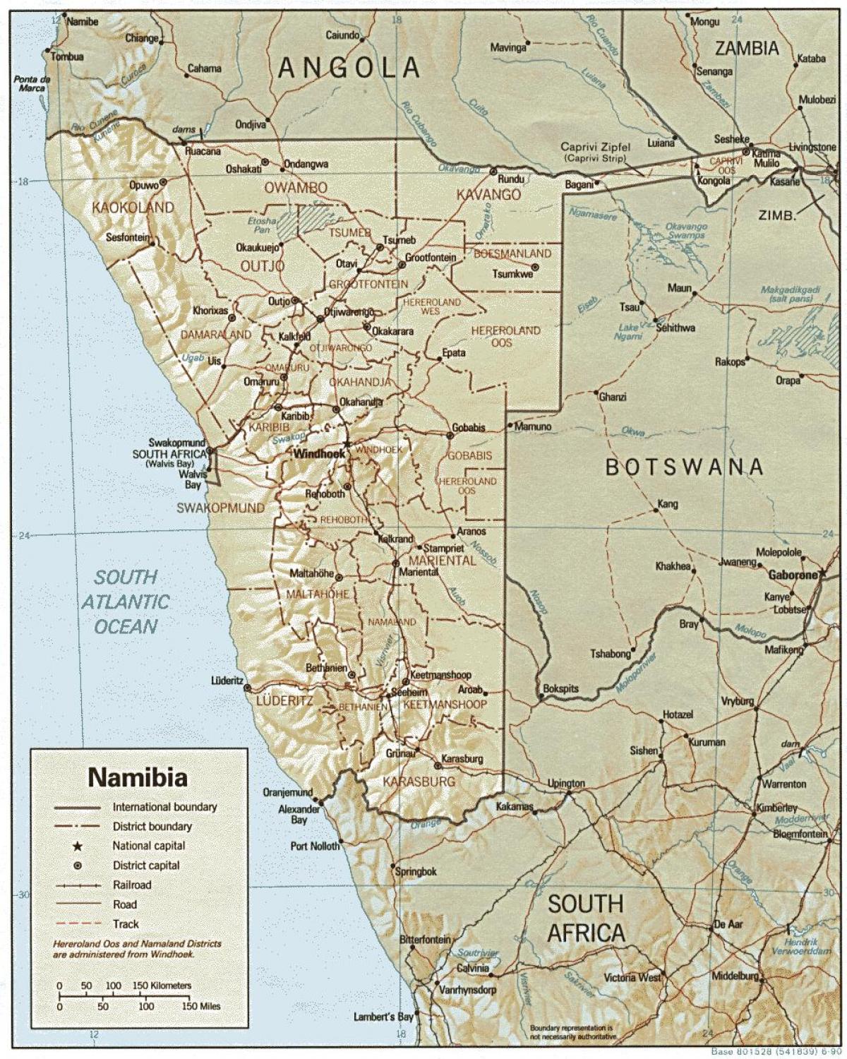 Kart over Namibia gården