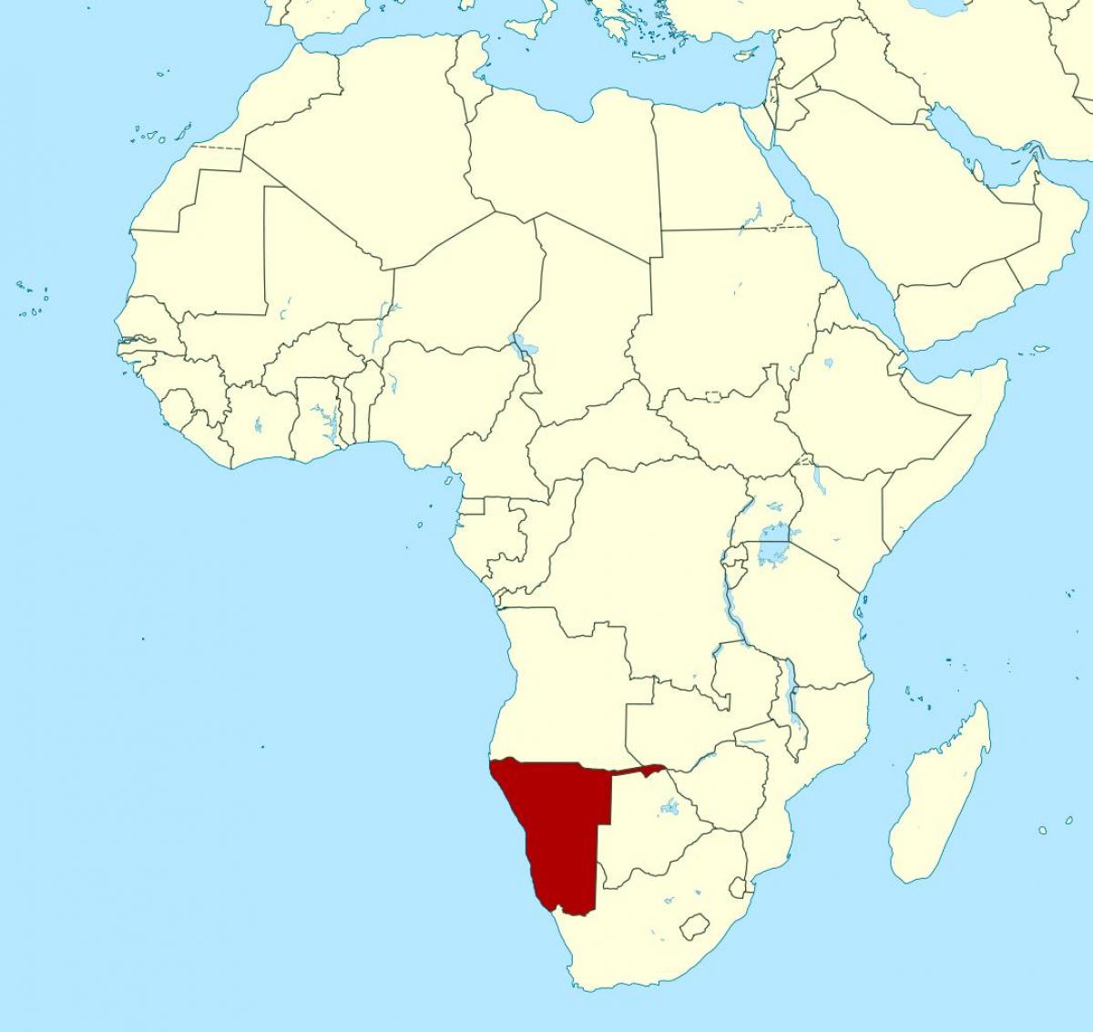 Kart over Namibia-afrika