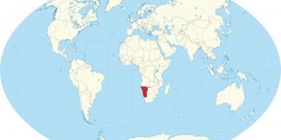Namibia plassering på verdenskartet